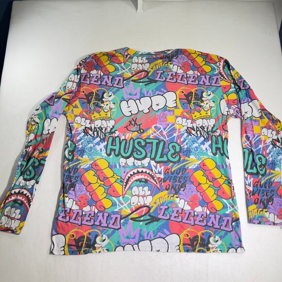 Fresh Laundry T-Shirt Woman's 2XL Graffiti Art Mutli-Color Crew Neck Urban Art - Picture 4 of 10